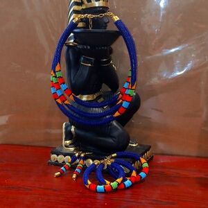 African multi-colored beaded jewelry set